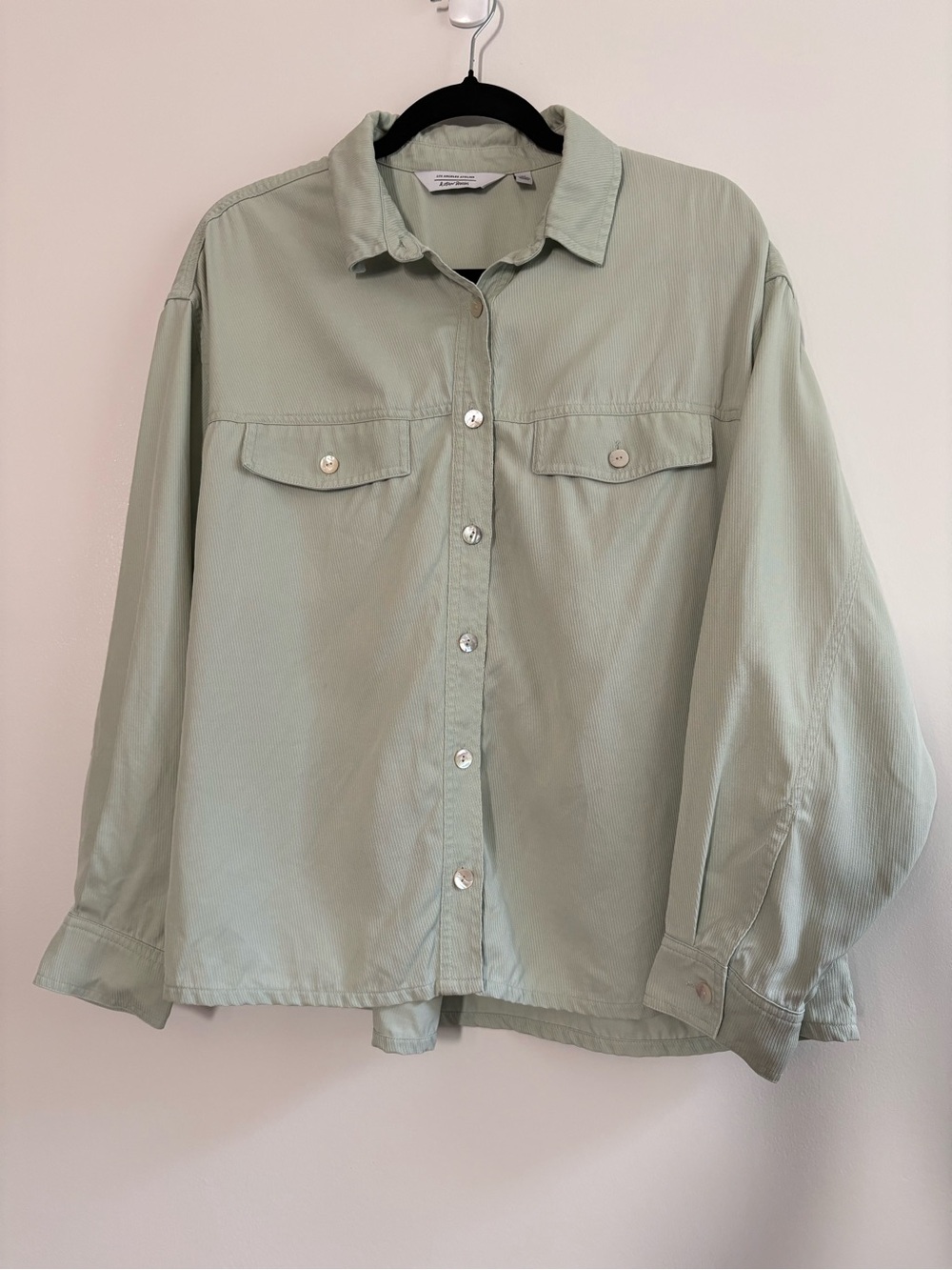& Other Stories Lyocell Utility Button Up Shirt Sage Green LA Atelier Size 2